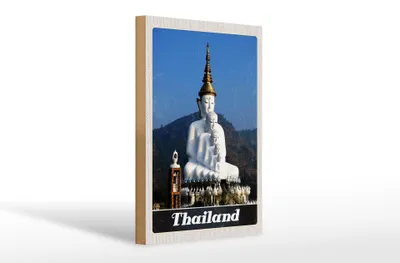 Produktbild von Holzschild Reise 20x30cm Thailand Natur Wald Tempel Gott