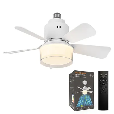 Image de Ventilateur de plafond AIORBER avec éclairage, LED à intensité variable, télécommande et application, silencieux, pour la chambre et le salon, blanc