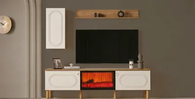 Produktbild von TV Lowboard Wandschrank Wandregal Stil modern beige geräumig