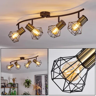 Produktbild von Pomari »Pomari« Deckenlampe aus Metall in Schwarz/Messingfarben