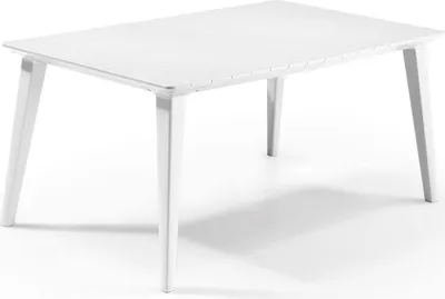 Image de Allibert Lima Table Blanc - résistant aux intempéries, table à manger de jardin, Outdoor