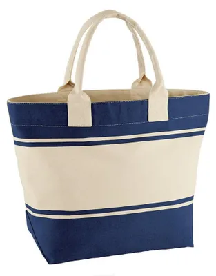 Image de Sac de plage / sac Quadra Canvas, 24 litres FK475 (taille unique) (bleu foncé/blanc naturel)