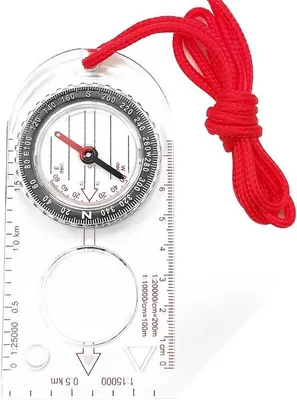 Produktbild von Navigationskompass, transparentes Kompassglas, einstellbare magnetische Deklination, für Wanderungen, Camping und Outdoor-Aktivitäten.