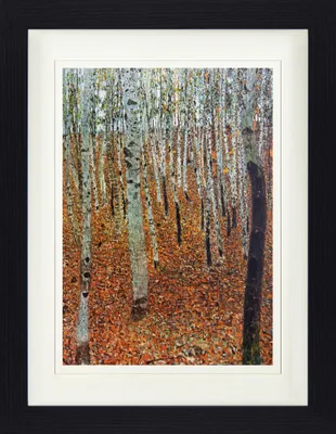 Obrázek produktu pro Gustav Klimt Rámovaný obraz s jemným paspartováním | Obrazy na zeď | V rámu - Březový les, 1903 (40 x 30 cm)