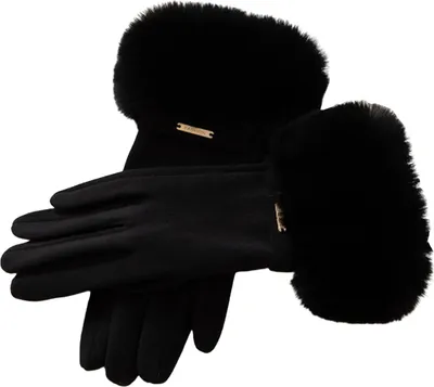 Produktbild von Damen-Thermohandschuhe, warme Winterhandschuhe mit Fellbündchen, winddicht, Touchscreen-Handschuhe zum Autofahren, Radfahren, Skifahren, Pendeln