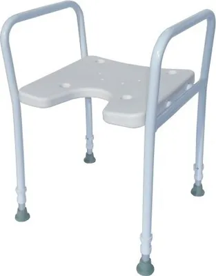 Produktbild von DH1000 2 Stück Duschhocker höhenverstellbar, mit Armlehne,mit HYGIENEAUSSCHNITT