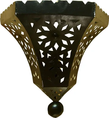 Zdjęcie produktu dla Orientalna lampa ścienna Deina 28cm | ręcznie wykonana żelazna lampa w stylu vintage boho | marokańskie oświetlenie ścienne z rdzawą patyną | orientalna lampa ścienna do salonu i sypialni