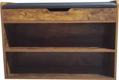 Produktbild von Schuhschrank mit Sitzkissen - Flurbank mit Schuhablagefächern - Vintage braun