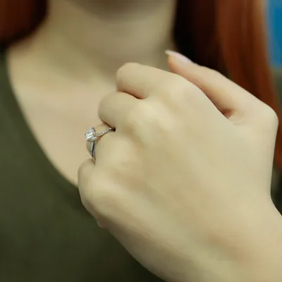 Produktbild von 0,60 Carat Diamant Solitär Ring Antragsring 14 Karat Weißgold