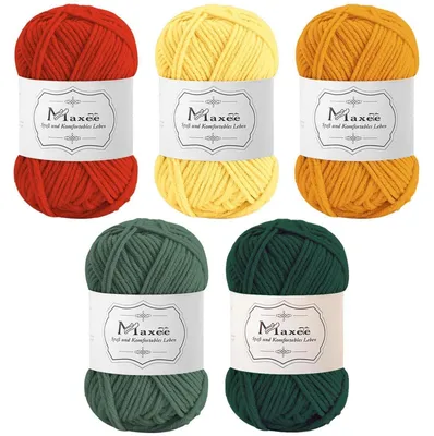 Image de Fil à tricoter et à crochet, 250g (5 pelotes de 50g), en acrylique
