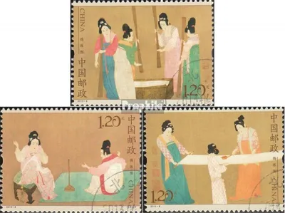 Produktbild von Briefmarken Volksrepublik China 2013 Mi 4450-4452 (kompl.Ausg.) gestempelt Seidenbemalung