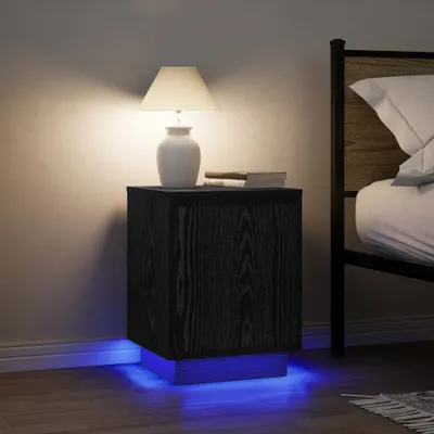 Obrázok produktu pre vidaXL Nočné stolíky s LED osvetlením 2 ks čierne 38x34x50 cm