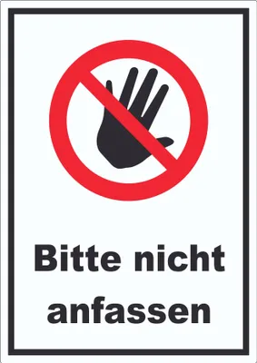 Produktbild von Bitte nicht anfassen Aufkleber A8 (52x74mm)