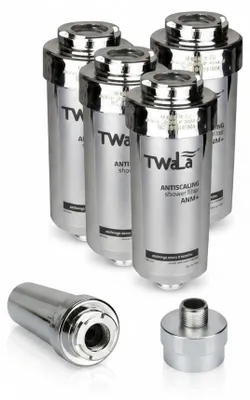 Produktbild von 4x TWaLa Duschfilter Chrom Wasserfilter gegen Kalk/Chlor Shower filter AWF-SWR-P-ANM-M