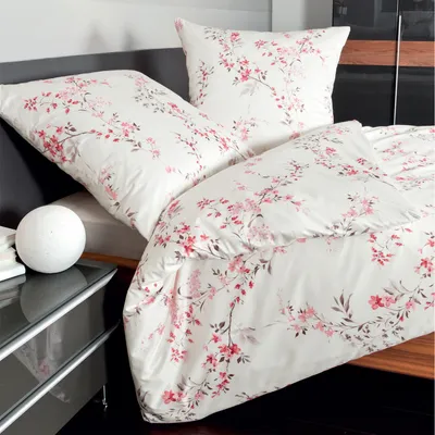 Immagine prodotto di Janine biancheria da letto in fibra fine 2 pezzi copripiumino 135 x 200 cm federa 80 x 80 cm Davos 65036-01 rosa granata
