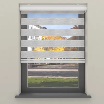 Produktbild von Cocoon Home Doppelrollo ohne Bohren 130x175 - Lichtdurchlässig - Grau Struktur