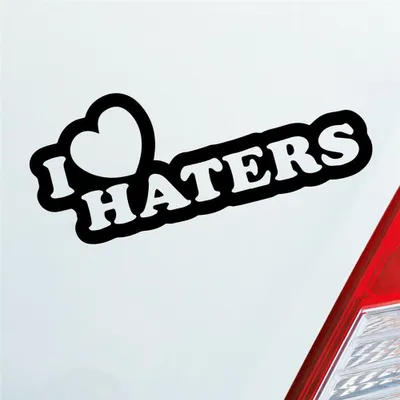 Produktbild von Auto Aufkleber I Love Haters Lustig Spruch 15x6 cm Schwarz Matt Sticker Heckscheibenaufkleber
