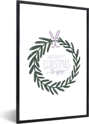 Produktbild von MuchoWow® Gerahmtes Poster Sprichwörter - Zitate - 'Frohe Weihnachten für Sie 60x90 cm - Poster mit Schwarzem Bilderrahmen Wandposter Rahmen Foto Bilder - Kunst