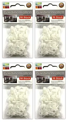 Produktbild von 200tlg. Gardinenröllchen Set weiß Gardinenrollen Gardinenhalter Gardinengleiter