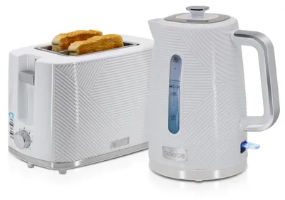 2-Scheiben-Toaster & Wasserkocher-Set, 1,7 l, 2200 W, weiß