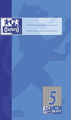 Immagine prodotto di 15x OXFORD 100050368 Quaderno DIN A5 a righe 5/5 mm a scacchiera 16 fogli