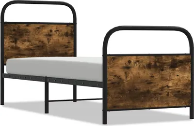 Produktbild von vidaXL Bettgestell ohne Matratze 80x200 cm Räuchereiche Holzwerkstoff