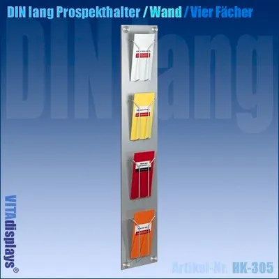 Produktbild von Wandprospekthalter DIN lang (DL) mit 4 Fächern