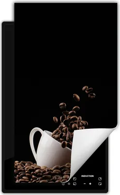 Produktbild von DarHaus Herdabdeckplatte 1 teilig 30x52 cm Anti Rutsch Matte Aufrollbar, schwarz - Kaffee