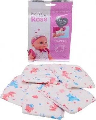 Immagine prodotto di pannolini Baby Rose 13 x 20 cm in cotone rosa/blu 5 pz
