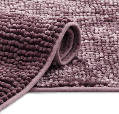 Produktbild von Unyqoos® Badematte 70 x 120 cm, traubenfarben, 100% Polyester – saugfähig, schnelltrocknend & rutschfest