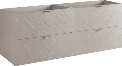 Zdjęcie produktu dla Szafka łazienkowa, kaszmir ze srebrnym uchwytem, 160 x 57 x 46 cm