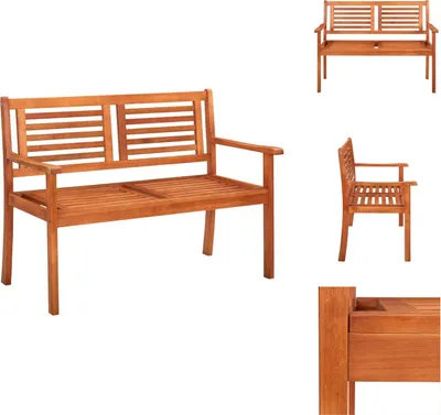 Immagine prodotto di vidaXL Panca da giardino a 2 posti 120 cm in legno massiccio di eucalipto - Panche da giardino