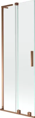 Produktbild von Mexen Velar L Badewannenfaltwand 2-flügelig verschiebbar 70 x 150 cm, transparent, Roségold - 896-070-003-01-60