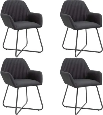 Produktbild von Möbel Esszimmerstühle 4 Stk. Schwarz Stoff - Esszimmerstühle 277106
