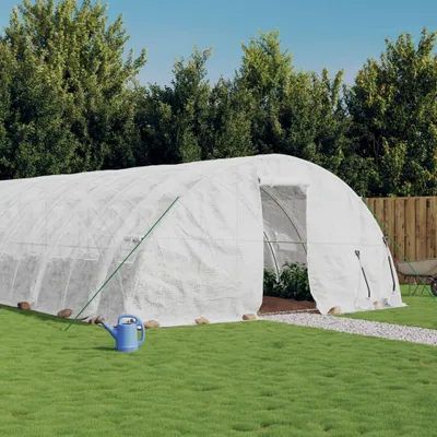 Productafbeelding van Kas met stalen frame, wit, 40 m², afmetingen 8x5x2,3 meter