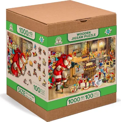 Immagine prodotto di Puzzle in legno Holzstadt XL, 1010 pezzi, Babbo Natale al lavoro