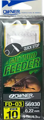 Produktbild von Owner Method Feeder Angelhaken mit Quick Stop - 6 Haken, Gr./Durchmesser/Tragkraft:Gr. 8 /6.2kg /0.25mm