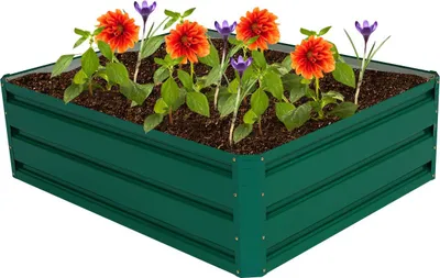 Produktbild von GOPLUS Hochbeet Stahl, Blumenkasten mit offenem Boden, Gartenbeet für Blumen, Kräuterbeet Pflanzbeet für Terrasse, Garten, Balkon (100 x 30,5 x 80 cm)
