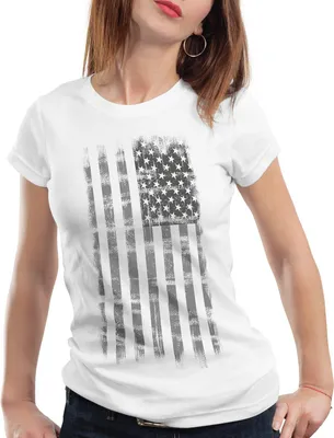 Produktbild von style3 USA Vintage Flagge T-Shirt Damen US United Staates, Farbe:Weiß, Größe:L