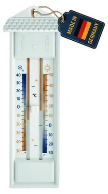 Produktbild von TFA Dostmann Analoges Maxima-Minima-Thermometer Wetterfest Innen Außen Weiß