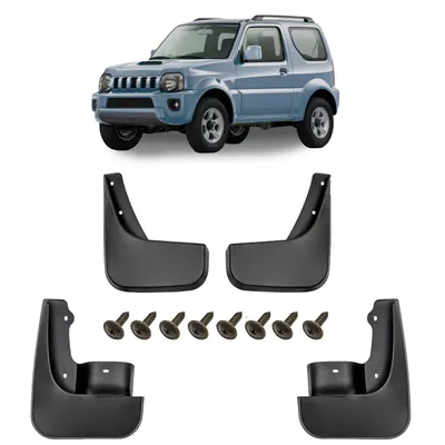 Produktbild von Schmutzfänger, 4er-Set Schmutzfänger-Kit Spritzschutz Schmutzfänger mit Befestigungssatz, für Suzuki JIMNY III 1998-2018, Zubehör Vorne Und Hinten
