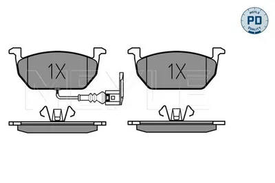 Produktbild von MEYLE 025 220 3517/PD Bremsbeläge Vorne für VW Golf VII Schrägheck (5G1, BQ1, BE1, BE2) Golf VII Variant (BA5, BV5) für SKODA Octavia III Combi (5E5)