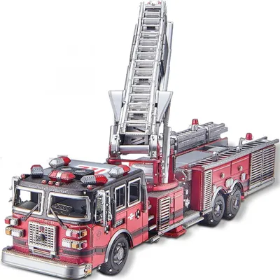 Image de Puzzle 3D, Camion de pompiers, Piececool, métal, 354 pièces