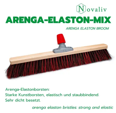 Obrázok produktu pre Novaliv Arenga metla s hlavicou Elaston 60 cm I Metla bez násady I Arenga-Elaston čierno-červená I Hrubá I Pouličná metla Priemyselná metla Zametacia metla Záhradná metla Dvorová metla