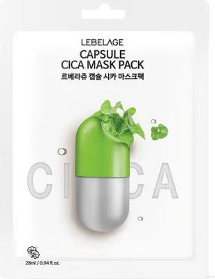 Image de LEBELAGE - Capsule Cica Mask Pack - Masque apaisant à la centella - 28 ml