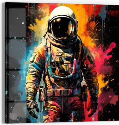 Produktbild von DEQORI Glasbild Echtglas 50x50 cm 'Sternenreisender' Wandbild Bild modern Deko