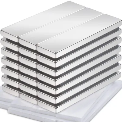 Image de 20 aimants néodyme extra-puissants et de grande taille, aimants rectangulaires de 40 x 10 x 3 mm, aimants puissants pour tableaux magnétiques et réfrigérateurs, aimants autocollants, aimants puissants en terres rares pour les placards de cuisine.