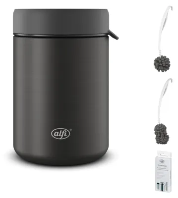 Image de alfi ISO FOOD MUG Thermobecher velvet black mat Edelstahl – Vorteilsset mit Reinigungsbürste CLEAN FIX 30 cm | HAN 5877235035 | EAN 4002458523861