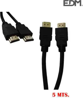 Produktbild von Edm Hdmi Kabel 5 M Schwarz  Schwarz One Size