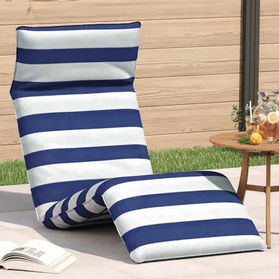 Produktbild von Maison Exclusive - Sonnenliege Klappbar Blau und Weiß 175x54x8,5 cm Oxford-Gewebe